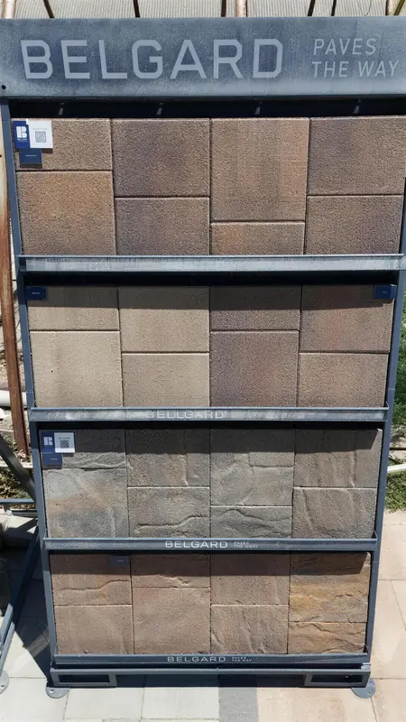 Earth-tone paver panels from leading manufacturers, offering rustic and natural aesthetics for outdoor living spaces.